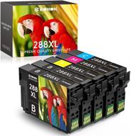 🖨️ seokok remanufactured ink cartridge replacement for epson 288xl t288xl used with epson xp-330, xp-340, xp-430, xp-434, xp-440, xp-446 printers – 5-pack in color combo for epson ink 288xl logo