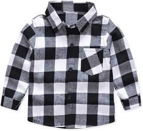 img 1 attached to Little Sleeve Button Flannel 18 24M Boys' Clothing