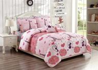 🛏️ linen plus paris eiffel tower hearts pink deep purple twin bedspread set for girls and teens - brand new logo