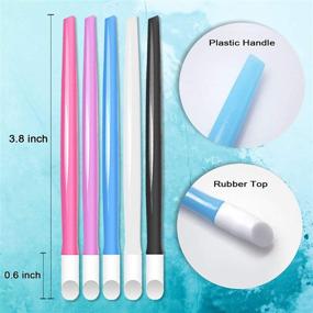 img 1 attached to 🌈 Laza 100 Pcs Colorful Plastic Handle Cuticle Pusher Nail Art Tool Overview: Rubber Tipped Nail Cleaner Manicure Tools for Men and Women - Multicolor Collection