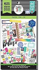 img 1 attached to 📅 me &amp; my BIG ideas Value Pack Stickers for Classic Planner - The Happy Planner Scrapbooking Supplies - Faith Theme - Multi-Color &amp; Gold Foil - Great for Projects, Albums - 30 Sheets, 621 Stickers