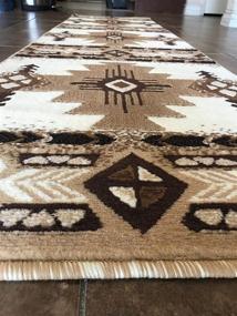 img 3 attached to 👣 Concord Design C318 Southwest Native American Runner Rug - Ivory Indian Print (2ft X 7ft)