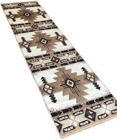 img 1 attached to 👣 Concord Design C318 Southwest Native American Runner Rug - Ivory Indian Print (2ft X 7ft)