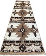 👣 concord design c318 southwest native american runner rug - ivory indian print (2ft x 7ft) logo