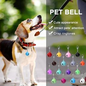 img 3 attached to Colorful Small Bells with Clasps for Pet Collar Accessories - Molain 16Pcs Cat Dog 🔔 Collar Bells, Jingle Bell for Cat Collar Dog Collar Charms, Perfect for Festival Party DIY Decoration