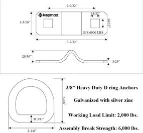 img 3 attached to 🔒LE KAPMOZ 3/8” Запоры тяжелой нагрузки D-кольца: Надежные крепления для фиксации прицепа, грузовика, дома на колесах и многого другого (4 штуки).