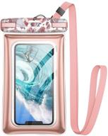 suritch universal waterproof phone case, floating phone pouch for iphone 12, 11 pro max, mini, xr, x, xs max, se 2020, galaxy note 20, s20 ultra, s10, s9 plus - up to 6.9 inch - rose floral - waterproof phone bag logo