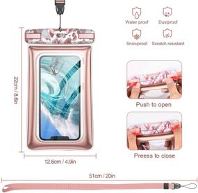 img 3 attached to SURITCH Universal Waterproof Phone Case, Floating Phone Pouch for iPhone 12, 11 Pro Max, Mini, XR, X, Xs Max, SE 2020, Galaxy Note 20, S20 Ultra, S10, S9 Plus - Up to 6.9 inch - Rose Floral - Waterproof Phone Bag