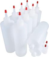 16-унцийные прочные пластиковые бутылки kelkaa hdpe: универсальные, многоразовые, набор из 10 штук с красными колпачками yorker - идеальны для пищи, ремесел и жидких продуктов для diy. логотип