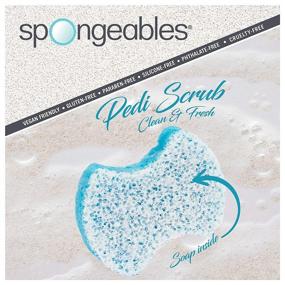 img 1 attached to 👣 Spongeables Pedi-Scrub Foot Buffer, Clean & Fresh, Pedi Perfect Deep Exfoliation for Feet, Therapeutic Aromatherapy Foot Exfoliating Sponge with Heel Buffer, Travel Size, 1 oz Sponge, 5+ Washes, Enhanced for SEO