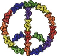 🐻 enhance your style with the grateful dead bear peace sign patch logo