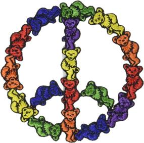 img 1 attached to 🐻 Enhance Your Style with the Grateful Dead Bear Peace Sign Patch