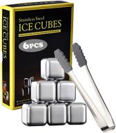 🧊 neoyarde pack of 6 stainless steel reusable ice cubes chilling stones with tongs for whiskey wine логотип