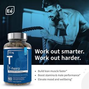 img 3 attached to 💪 Unlock Your Potential with T-Hero: The Ultimate Male Health Supplement - Muscle Builder & T-Booster with DIM, Ashwagandha, Shilajit & More by Essential Elements - 60 Vegan Capsules