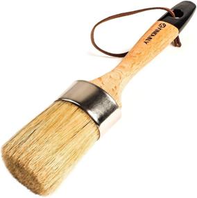 img 4 attached to 🖌️ Premium Chalk Paint Wax Brush by Fineably – 100% Natural Bristles, Ergonomic Wood Handle | Ideal for Achieving Intricate Textures, Brush Strokes, and Finishes on Refurbished Furniture | Easy Clean-Up with Soap and Water