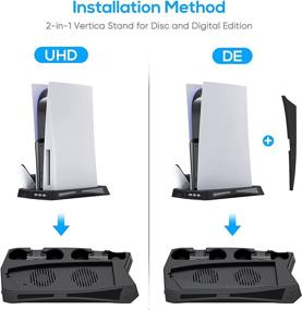 img 3 attached to 🎮 Enhance Gaming Experience with YUANHOT Vertical Cooling Stand for PS5 Console – Dual Controller Charger Ports and Cooling Fan System Included