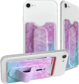 img 3 attached to 🔲 KickWallet: Stick-on Removable & Repositionable Card Holder for iPhone & Cell Phones - Marble Aurora Design