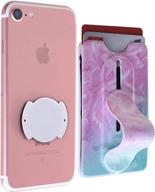 🔲 kickwallet: stick-on removable & repositionable card holder for iphone & cell phones - marble aurora design logo