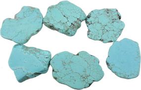 img 2 attached to COIRIS 10pcs Natural Turquoise Irregular Gemstone Loose Beads for Jewelry Making (ZS-1134-L)