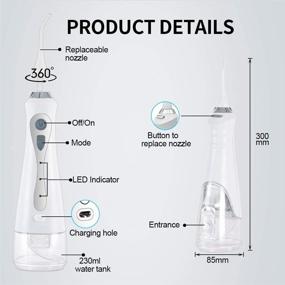 img 3 attached to BEWEBEME Cordless Water Flosser for Teeth - Rechargeable Oral Irrigator for Braces, 3 Modes, IPX7 Waterproof, 230ML Cleanable Water Tank