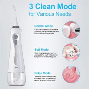 img 2 attached to BEWEBEME Cordless Water Flosser for Teeth - Rechargeable Oral Irrigator for Braces, 3 Modes, IPX7 Waterproof, 230ML Cleanable Water Tank