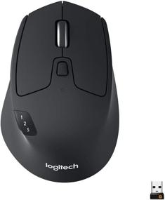 img 4 attached to Renewed Logitech M720 Wireless Triathlon Mouse with Bluetooth, Hyper-Fast Scrolling and USB Unifying Receiver for PC, Laptop - Black