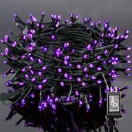 waterglide 200 led halloween string lights: 66ft purple fairy lights for holiday decorations - waterproof, 8 lighting modes for outdoor/indoor halloween, christmas, wedding, party & bedroom logo