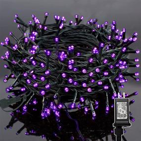 img 4 attached to WATERGLIDE 200 LED Halloween String Lights: 66FT Purple Fairy Lights for Holiday Decorations - Waterproof, 8 Lighting Modes for Outdoor/Indoor Halloween, Christmas, Wedding, Party & Bedroom