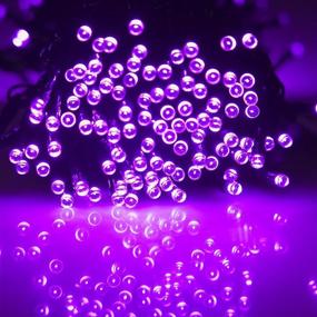 img 2 attached to WATERGLIDE 200 LED Halloween String Lights: 66FT Purple Fairy Lights for Holiday Decorations - Waterproof, 8 Lighting Modes for Outdoor/Indoor Halloween, Christmas, Wedding, Party & Bedroom