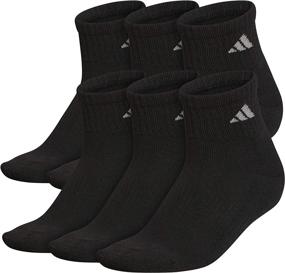 img 4 attached to 🧦 adidas Women's Cushioned Athletic Quarter Socks with Arch Compression (Pack of 6)