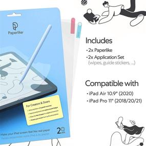 img 3 attached to Улучшите свой iPad Air 10.9 дюйма и iPad Pro 11 дюймов с помощью Paperlike (2 штуки) - идеально подходит для рисования, письма и заметок - матовое защитное стекло.