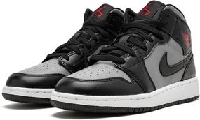 img 3 attached to 👟 Детские кроссовки Jordan 1 Mid Grey Shadow 554725-096: Непревзойденный стиль и качество (размер 6,5)