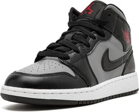 img 1 attached to 👟 Детские кроссовки Jordan 1 Mid Grey Shadow 554725-096: Непревзойденный стиль и качество (размер 6,5)