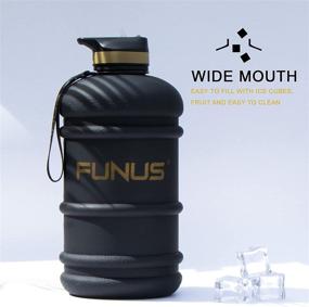 img 1 attached to 🚰 FUNUS Half Gallon Water Bottle: Leakproof, Big Water Jug with Storage Sleeve and Handle - BPA Free, Wide Mouth, Reusable for Men, Women - Ideal for Sports, Fitness, Gym, Hiking, Outdoor - Black