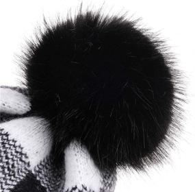 img 3 attached to Stay Cozy and Stylish with CRUOXIBB Winter Soft Stretch Buffalo Plaid Cuff Beanie Hat