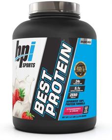 img 4 attached to 🍓 BPI Sports Best Protein: 100% Whey Blend для роста мышц, восстановления & замены приема пищи – Без мальтодекстринов, без наполнителей – Без глютена – Аромат Клубники с Кремом – 5,2 фунта