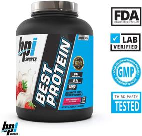 img 3 attached to 🍓 BPI Sports Best Protein: 100% Whey Blend для роста мышц, восстановления & замены приема пищи – Без мальтодекстринов, без наполнителей – Без глютена – Аромат Клубники с Кремом – 5,2 фунта