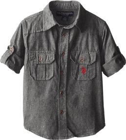 img 2 attached to 👕 High-quality Boys Chambray Shirt by U.S. Polo Assn.