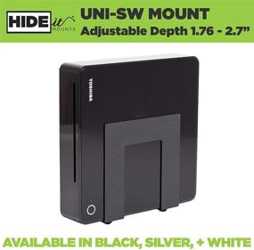 img 3 attached to Adjustable Cable Box Wall Mount for Small Devices - HIDEit Mounts Uni-SW: Ideal for Cable Box Receivers, DVD Players, Routers, Modems, TV Box - Heavy Steel, Black Color - Behind TV or VESA Mount Compatible