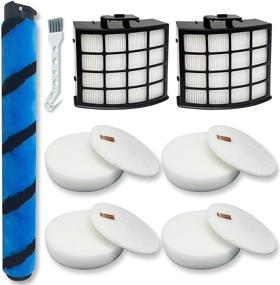 img 4 attached to Replacement Accessories for Shark AZ2002 AZ2000 AZ2000W Vertex DuoClean PowerFin Upright Vacuum - Leemone AZ2002 Filter Set with 2 Post-Motor Filters, 4 Foam & Felt Filters, and 1 Soft Brushroll