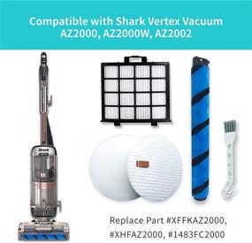 img 2 attached to Replacement Accessories for Shark AZ2002 AZ2000 AZ2000W Vertex DuoClean PowerFin Upright Vacuum - Leemone AZ2002 Filter Set with 2 Post-Motor Filters, 4 Foam & Felt Filters, and 1 Soft Brushroll