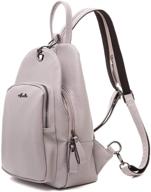 🎒 women's small backpack purse, lightweight convertible handbag with shoulder strap - pu nylon sling purse logo
