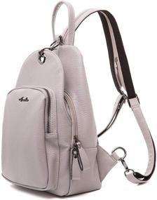 img 4 attached to 🎒 Women's Small Backpack Purse, Lightweight Convertible Handbag with Shoulder Strap - PU Nylon Sling Purse
