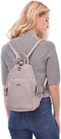 img 2 attached to 🎒 Women's Small Backpack Purse, Lightweight Convertible Handbag with Shoulder Strap - PU Nylon Sling Purse