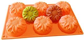 img 1 attached to Mose Cafolo: 6-Cavity Sunflower Silicone Soap Mold for DIY Handmade Cake, 🌻 Chocolate, Cupcake, Biscuit, Bread, Muffin, Candle, Ice Cube Making - 2 Pcs Mould Set