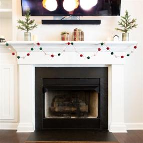 img 3 attached to 🎄 Zoe Frances Designs Christmas Pom Pom Garland - Red and Green Holiday Decor, Ideal for Christmas Tree, Felt Ball Garlands