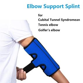 img 3 attached to Adult Elbow Immobilizer Stabilizer Support Splint for Cubital Tunnel Syndrome, Arthritis, Tendonitis Relief at Night Sleeping - Blue, Size M