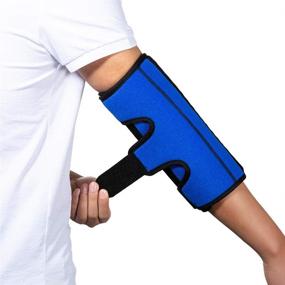 img 4 attached to Adult Elbow Immobilizer Stabilizer Support Splint for Cubital Tunnel Syndrome, Arthritis, Tendonitis Relief at Night Sleeping - Blue, Size M