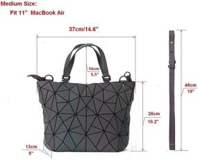 img 2 attached to Handbags Geometric Luminous Holographic Shoulder Women's Handbags & Wallets