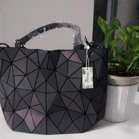 img 3 attached to Handbags Geometric Luminous Holographic Shoulder Women's Handbags & Wallets